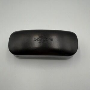 Authentic Coach New York Black Eyeglasses/Sunglasses Hard Case W/ Cleaning Cloth